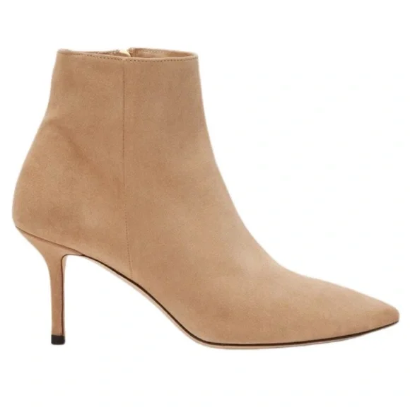 NIB L'Agence Aimee Beige Suede Ankle Boot - Sz 37.5 = US 7.5 - Picture 1 of 13